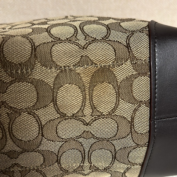 Coach F29958 Signature Jacquard Zip Tote Bag - Khaki/Brown - Picture 13 of 15